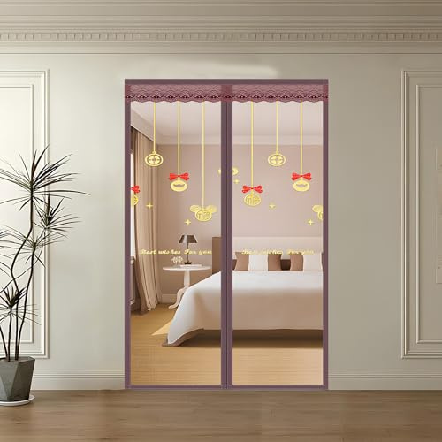 Magnetic Screen Door - 210x225 cm(Width*Height)- Heavy Duty Self-Closing Screen, Pet-Friendly, Mosquito, Fly, Bug Net - Patio Magnet Mesh Partition - Retractable,Blessing