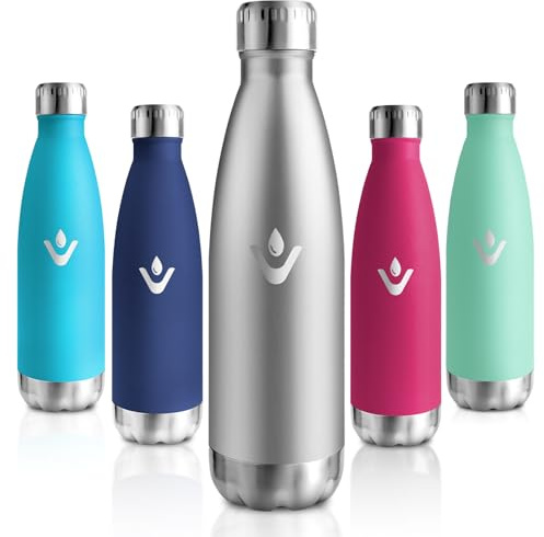 Motswedi Gourde Isotherme, 500ml, Gourde INOX Enfant, 24h Froid & 12h Chaud, Thermos Isotherme, sans BPA, Réutilisable, Bouteille d'eau, pour Randonnée, Sport, Fitness, Gym, Acier Inoxydable