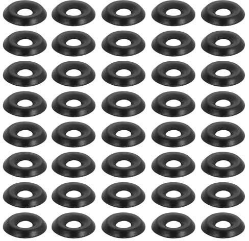 PATIKIL 200Pcs #4 Rondelle Fraisée de Finition Vis à Tête Plate Noir