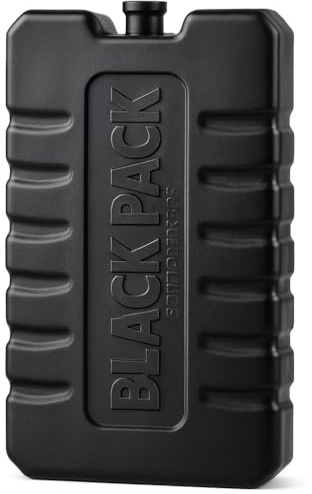 ToCi Blackpack - Set di 6 piatti refrigeranti piatti da 220 ml, colore nero, eleganti e resistenti, per borsa frigo, congelatore, festival e campeggio, senza BPA, impilabili, qualità UE