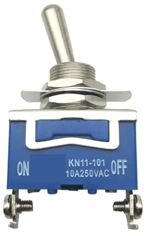 Interrupteur à bascule 2 positions, 250 V, 10 A, marche/arrêt, bornes à vis, pieds, SPST, trou ouvert de 12 mm, interrupteurs de contrôle de puissance, bleu, KN11-101
