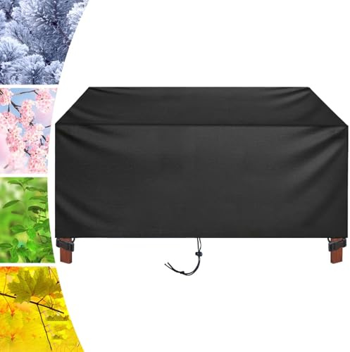 HNKDKJ Coperture per Mobili Giardino Copertura Mobili Esterno Telo Impermeabile Esterno, Protezione Solare Antipolvere Rettangolare Resistente Copri Tavolo da Esterno 140x120x60cm/LxWxH