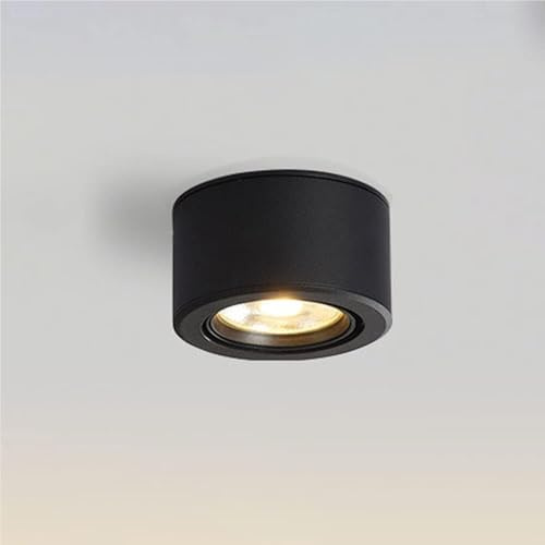 HTERWQEA Foco techo LED ajustable 7 W, luz direccional montaje en superficie moderna for sala estar, comedor, pasillo, oficina(Black-4000k)