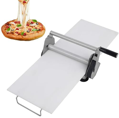 Manual Foldable Dough Sheeter Machine, Stainless Steel Pizza Maker, Adjustable Thickness for Bakery, Pizza, Croissant - Commercial & Home Use