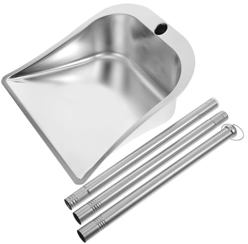 TOYZFRIENDY Pelle Metallique en Acier Inoxydable Grosse Capacité et Surface Miroir Poli, Pelle à Poussière Élégante Nettoyage à Domicile Bar