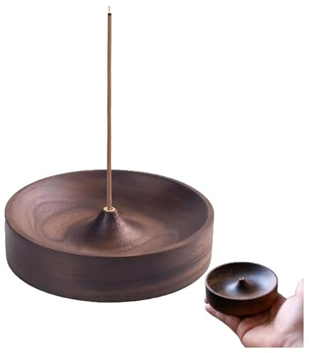 Yuannee Incense Holder,Round Wooden Incense Stick Holders Circular Incense Holder for Tea Ceremonies Holders For Meditation Sticks Vintage Aroma Bowl Aromatic Incense Holders for Home Office Club