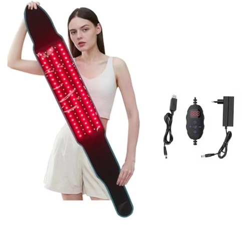 Mcnhbdgg Cinturón de Terapia Infrarroja con Luz LED Roja para Masaje de Cintura y Cuerpo Completo, Calentador Uterino para el Hogar, Enchufe Europeo. EU Plug