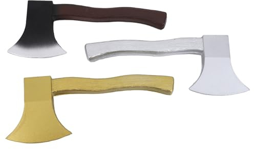 UKCOCO Set 3 Pezzi Asce Finte Halloween in Pu, Accessori per Costume Pirata e Boscaiolo, Giochi di Scena Leggeri e Sicuri per Feste in Maschera e Carnevale