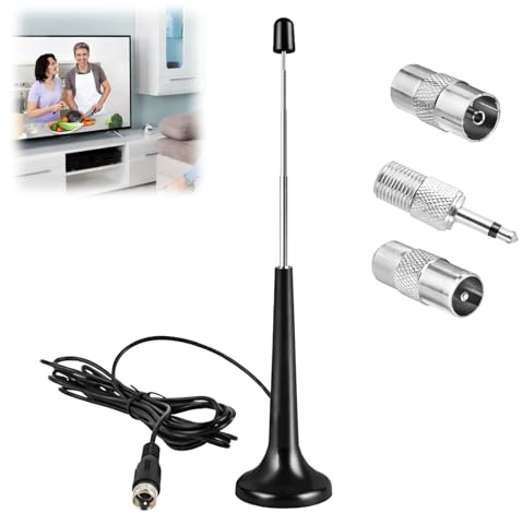 BaZuyunMd DAB/FM/UKW Radioantenne mit Magnetfuß, 3m Kabel, Universale Zimmerantenne für Stereoanlage, AV-Receiver, Heimkino, Schwarz