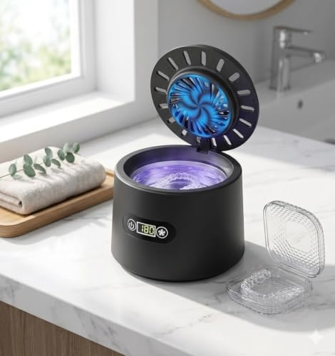 Ultraschallreinigungsgerät Zahnschiene 43kHz UV mit Ventilator 180ml