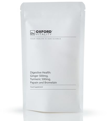 Ginger Root, Turmeric, Papain & Bromelain Tablets for General Digestive & Gut Health | by Oxford Vitality