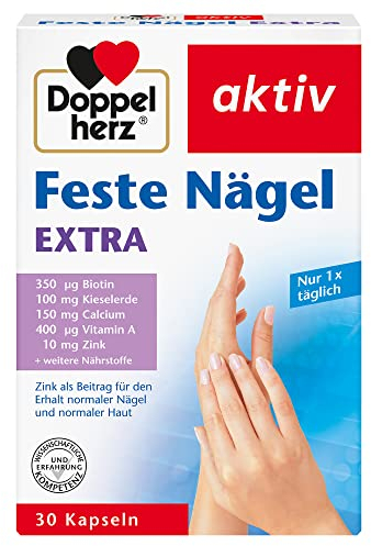 Doppelherz Feste Nägel Extra - mit Zink als Beitrag für den Erhalt normaler Nägel und normaler Haut - 30 Kapseln