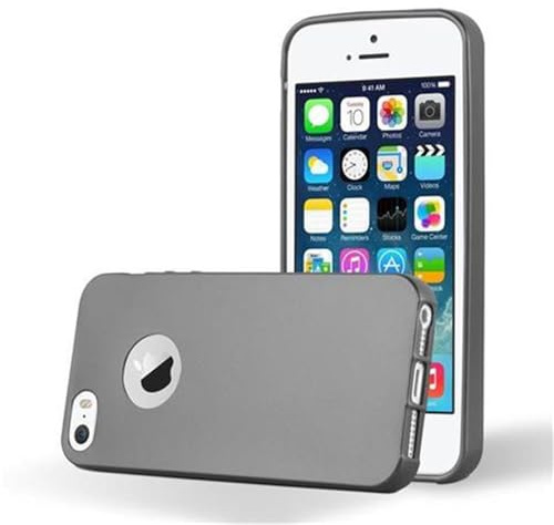 cadorabo Coque pour Apple iPhone 5 / iPhone 5S / iPhone SE en Metallic Gris - Housse Protection Souple en Silicone TPU avec Anti-Choc et Anti-Rayures - Ultra Slim Fin Gel Case Cover Bumper