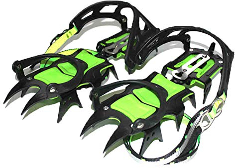 Tentock Steigeisen Klettern Manganstahl Spikes Schuhe 14-Zacken Steigeisen rutschfest Für den Winter geeignet Wanderschuhe crampons Bergschuhe Bergsteigen Baumklettern(Type B-Kurze Zähne)