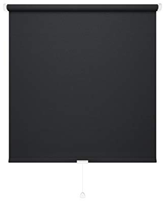 JalousieCrew Schnapprollo Springrollo Mittelzugrollo Schwarz - Breite 62 bis 222cm - Länge 175 und 230cm - Blickschutz (142 x 175 cm)