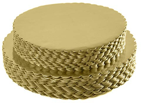 [25pcs] 10 Gold Cakeboard Round,Disposable Cake Circle Base Boards Cake Plate Round Coated Circle Cakeboard Base 10inch,Pack of 25