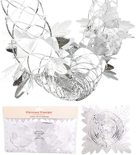 Christmas Concepts® 2er Pack 9ft Garland Festliche Hängedekorationen (Silber)
