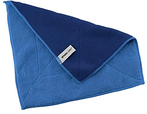 Kochblume Microfasertuch Set, 10-teilig | Premium Microfaser | Set in der bunten Box (blau-dkl-blau)