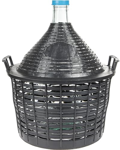 lilawelt24 Weinballon mit Korb Glasballon Gäreimer Gärballon Gärbehälter (Weinballon 20L)
