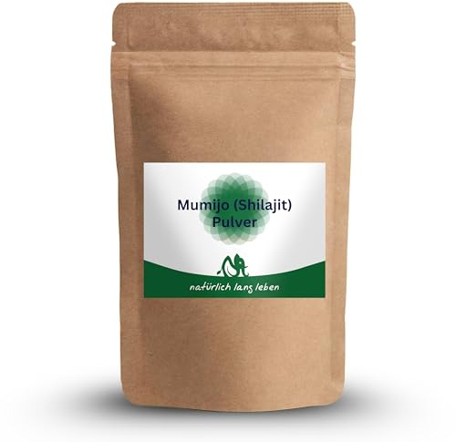 Mumijo/Shilajit Pulver 100 g mit mindestens 5% Fulvinsäure | In aluminiumfreiem I´m Green Doykraftpapier Beutel, Naturprodukt