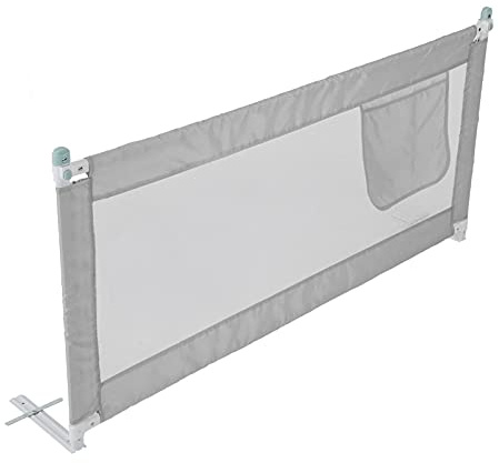 Shoze 180cm Bed Guard Bed Rail Folding Child Toddler Bed Rail Gray | Safety Protection Guard Portable Travel Child Bed Rail for Toddler Baby and Children