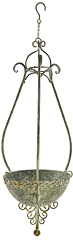 Blümelhuber Hängender Blumentopf in Antik Optik - Vintage Deko Blumenampel Innen und Außen - Boho Deko Haustür