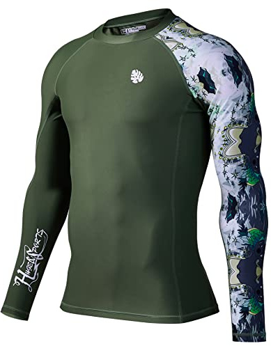 HUGE SPORTS Camiseta Compresión Hombre Camiseta Deportivas de Manga Larga Secado Rápido Rashgurad para Correr Gimnasio Deportes (Aborígenes,S)