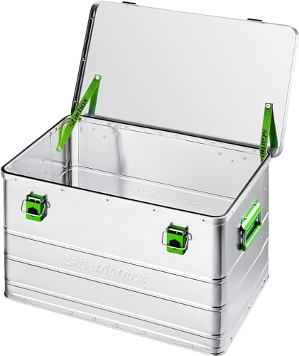 ALUTEC Aluminiumbox Starbox 70 (Inhalt 70 l, Außenmaße (LxBxH) 580 x 385 x 380 mm, staub-/spritzwassergeschützt, inkl. Fanbänder, Werkzeugbox, Aufbewahrungskiste, Gewicht 3,74 kg) 26070
