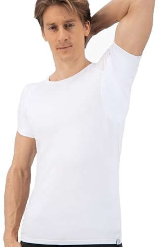 Fibershirts® Anti Sweat Shirt - T-shirt mot svettfläckar - Anti Sweat Undershirt - With ArmPads PRO & Silver Treatment - Herr - V-hals