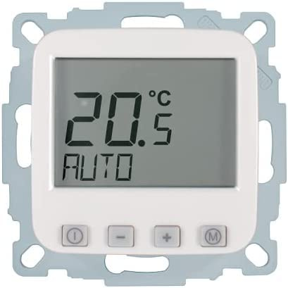Ritzer Raumthermostat Digital für Busch-Jaeger Reflex SI, SI Linear und Duro 2000 für Fußbodenheizung Stellantrieben 230V, alpinweiß, Busch Jäger, bj, Thermostat (ohne Zeitschaltuhr)