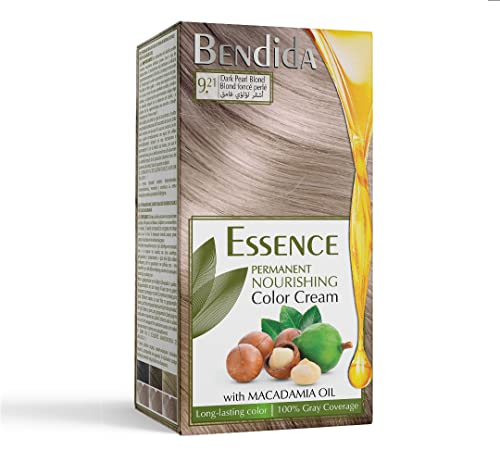 Bendida permanent haarfarbe – haartönung, rot, braun, abmattierung blond, schwarz, aschblond, haarfarben mit macadamiaöl, Haarfärbemittel mit langanhaltende farbe 120ml (9.21 Dunkles perlblond)