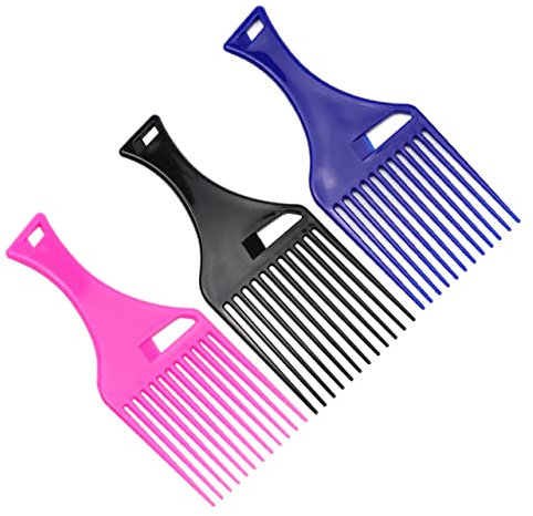 BIUDECO Peine 3 Uds Peluquería Menrandom Afro Salón Tenedor De Corte Cepillo Para El Cabello Para Color Herramienta Americana Herramientas De Elevación De Plástico Recoger Pelo Azar