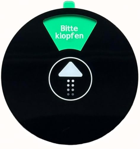 Rundes Schiebeschild – 6 Meldungen (Frei/Besetzt/Bitte nicht stören) | Multifunktionales, Rundes Schiebeschild aus Acryl mit einem großzügigen Durchmesser von 15 cm; Schwarz
