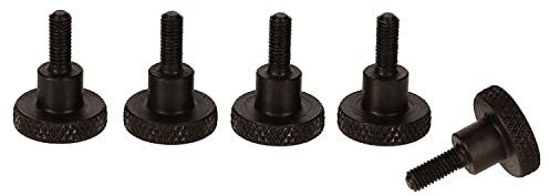 Precisiongeek Schwarz Stahl Ansatzschraube Rändelschrauben DIN 464 M3 x 4mm, Gesamtlänge 11mm (5 Stück)