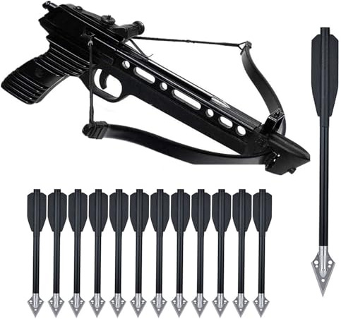 MIWEITOO Mejore su Experiencia con Ballesta con Flechas de Pernos de Ballesta de Aluminio de 6,3 Pulgadas, Paquete de 24 for práctica de Tiro y Caza Menor (Color : Black)