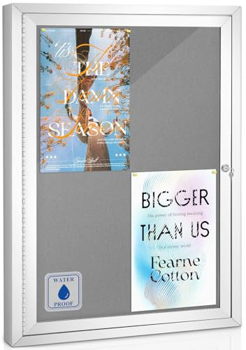 Swansea Pinnwand, grauer Filz, wetterfest, Wandmontage, 71,1 x 50,8 cm