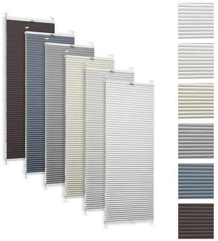 Rettika Wabenplissee mit Bohren, Thermo und Verdunkelung, invasiv Montage, nach Maß Breite 30-129 cm, Höhe 50-149 cm. Plisse für Fenster, Plissee mit Bohren, Plissee nach Maß