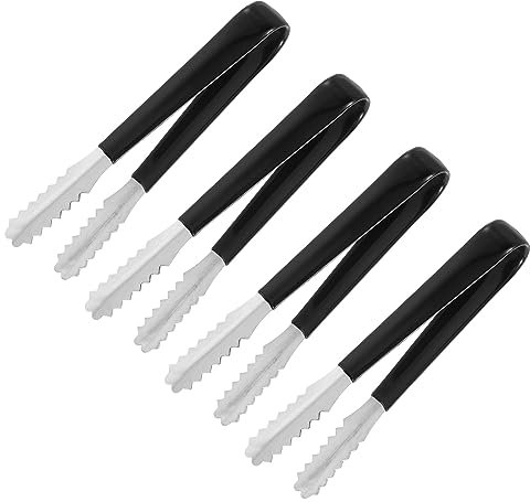 QUARKZMAN Service Pinces, 4pcs 6 pouce - Inox Acier Glace Pinces, Mini Sucre Pinces pour Apéritifs, Charcuterie, Dessert, Thé Fête, Bar, Café (Argent)
