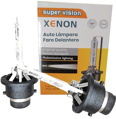 VALDI LED D2S 6000K Xenón Bombillas 35W 12V - Alto Brillo Blanco HID, Auto Lámpara Faro Delantero, Pack de 2 Und, Luz Faros de Xenón 6000K para Conducir Seguro y Reducir la Fatiga Visual