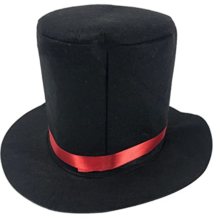 SCUDGOOD Zauberer Zylinder Schwarz Zylinder Magier Performed Hat Karneval Nachtclub Bowler Zylinder Hut Bühnenhut Hut Herren