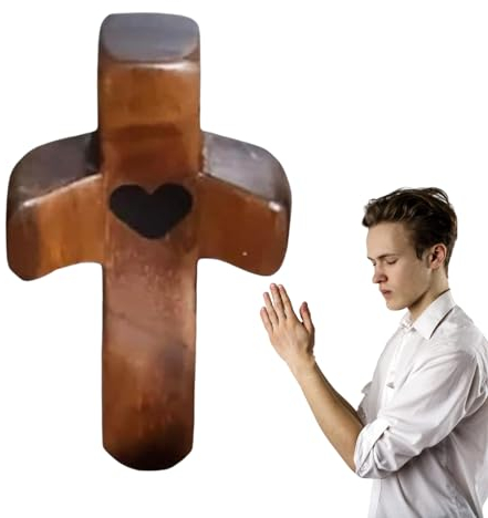 Streysisl Holzkreuz Klein Motivationsgeschenke Handschmeichler Kreuz Handgefertigte Holzkreuze Haltende Handkreuze Liebeskreuze Aus Mit Herzen Holzkreuze Zum Umklammern