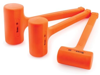 Titan 63140 Lot de 3 marteaux anti-rebonds | Comprend 1 marteau de 947 g, 1 marteau de 1,5 kg et 1 marteau de 1,8 kg