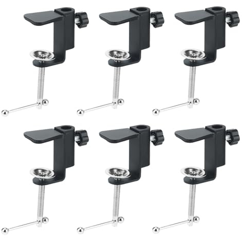 MAHIONG 6 Pcs Quick Grip C Clamp, Desk Table Mount Bracket with Adjustable Interface Aperture, Desk Light Clamp Mount Holder for Monitors, Lamps