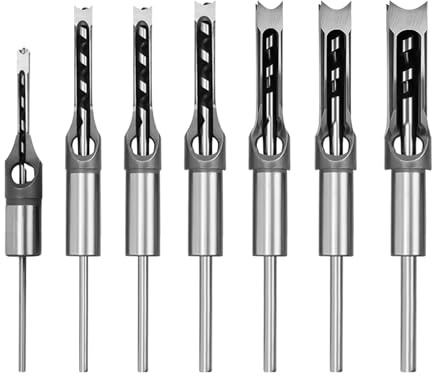 Set di punte quadrate per trapano, per la lavorazione del legno, con fori quadrati, per mortasa, per falegnameria (6,4/8/9,5/12,7/14/16/18)