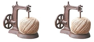 2 set Jute Twine Spool and Scissors Holder Set Gift for Crafter Vintage Style