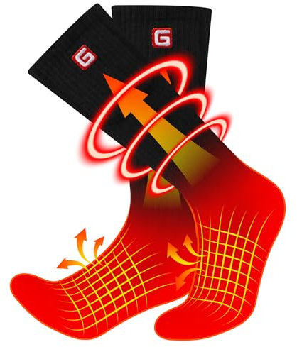 G Calze riscaldate da uomo e da donna, ricaricabili con batteria, riscaldabili elettrici, calze invernali calde, calze riscaldabili a batteria, calze riscaldabili per campeggio, caccia (L)