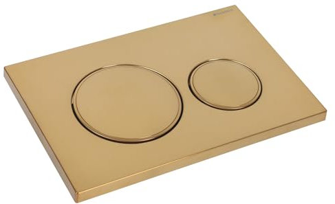 Drückerplatte mit Spülhebelset und Einbaurahmen, passend für Geberit Sigma 20 UP300 & 320 Betätigungsplatte Ersatzteile, Zweimengenspülung, 1 Stück (Gebürstetes Gold)