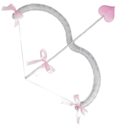 Yoisdtxc Amor Bogen und Pfeil 2-teiliges Set, Valentinstag Amor Kostüm für Valentinstag Party Foto Requisiten (Pink)