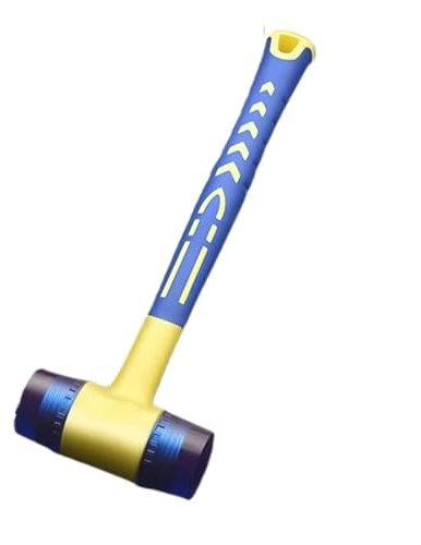 Mazos de goma, 1 martillo de instalación de doble cabeza, martillo de goma de 25 mm a 45 mm con mango de goma, martillo de instalación aislado desmontable (35 mm)(40mm)