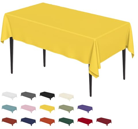 Artoid Mode Gelb Fleckschutz Leinenoptik Tischdecke 85x85 cm, Leinendecke Tischtuch Abwaschbar Tischwäsche Küche Garten Urlaub Party Dekor